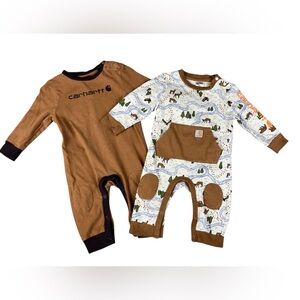 2 Carhartt One Piece Outfits 3 Months Country Forest Baby Workwear 100% Cotton
